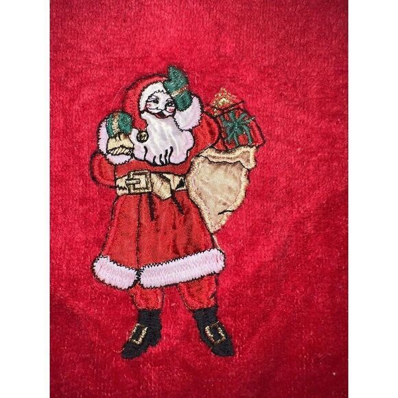 2 VTG R.A. Briggs CHRISTMAS SANTA  Embroidered applique HAND TOWELS SET - Picture 6 of 6